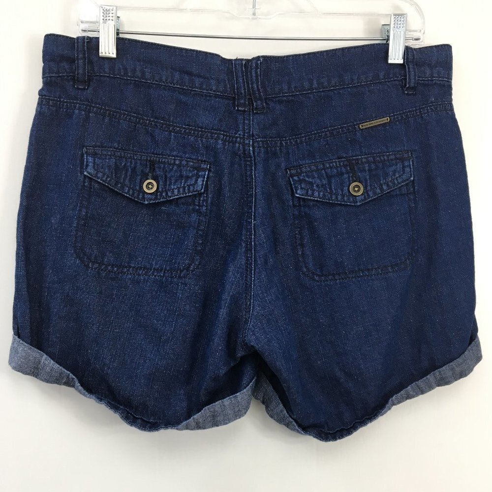 New York & Company Linen Blend Dark Denim Blue Cuffs Shorts Size 8 EXCELLENT - Picture 3 of 6